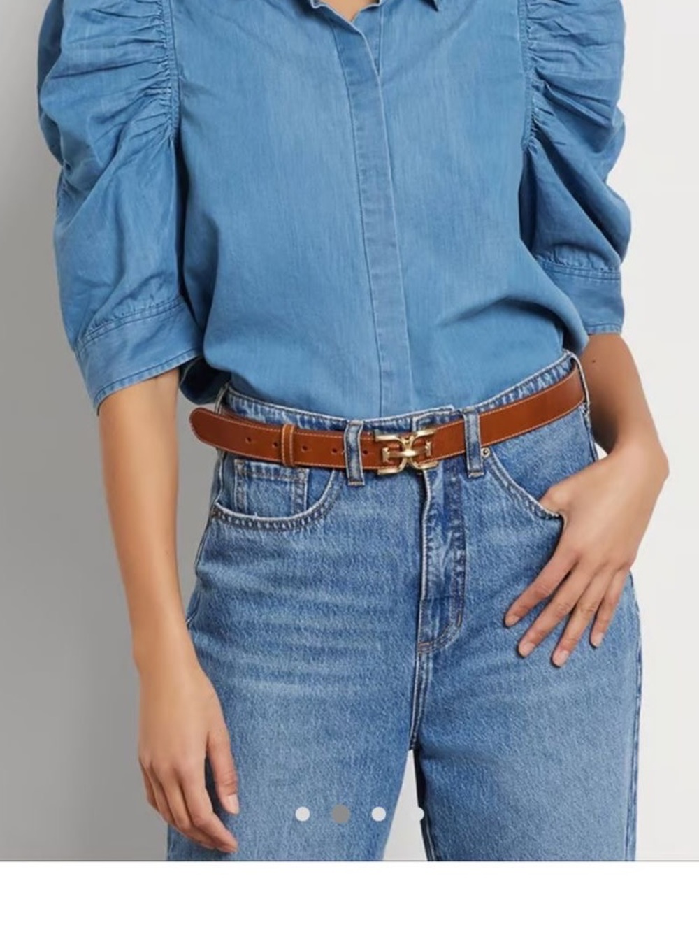Sam Edelman double E Leather Tan Belt  Sz small